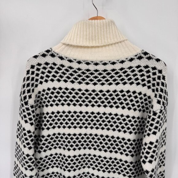 Ann Taylor Geometric Stripe Turtleneck Sweater Womens Medium Wool Blend NEW - Picture 7 of 8